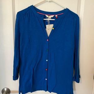 Boden Sasha Jersey Button Down Top